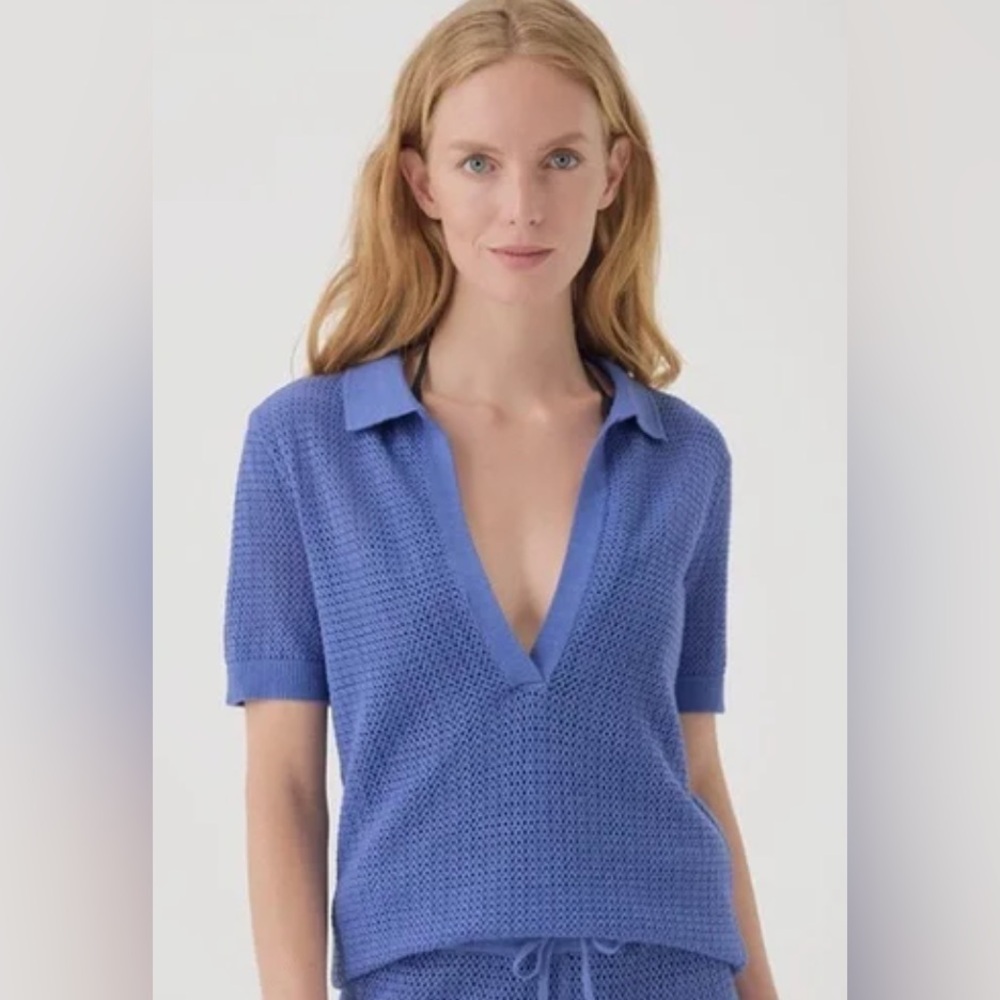 Pact Swim- Light Blue Women’s Wedgwood Beachside Linen Crochet Tunic